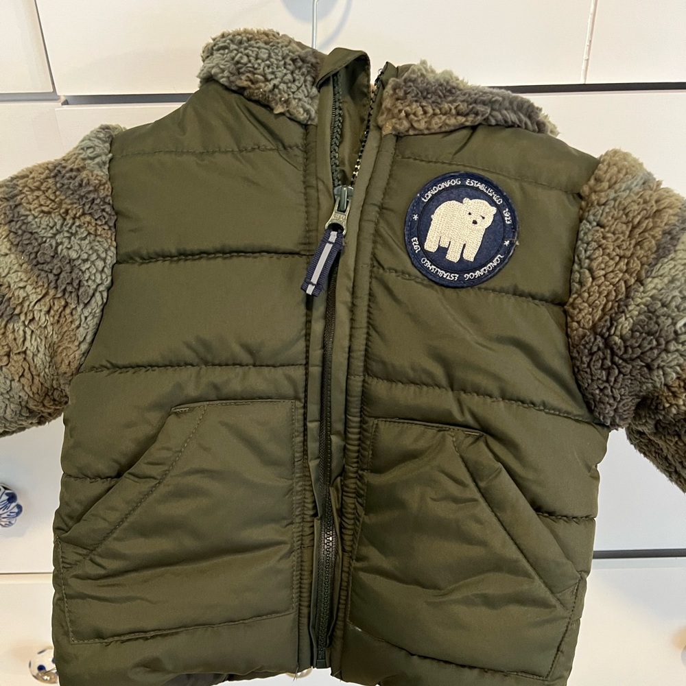 London fog bear camo winter coat